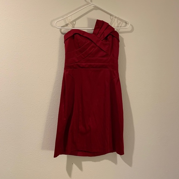 Cocktail/Homecoming Red Satin Dress - Picture 5 of 5